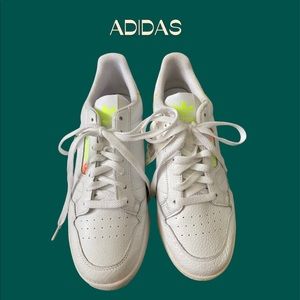 ADIDAS // WHITE, NEON YELLOW, & NEON ORANGE CONTINENTAL 80